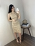 Vestido Curto Brenda Canelado com Fenda Michele Collection Ref.V4014
