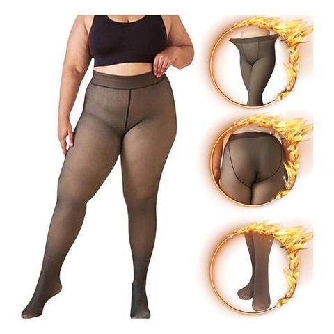 Meia Calça Translúcida Peluciada PlusSize 008
