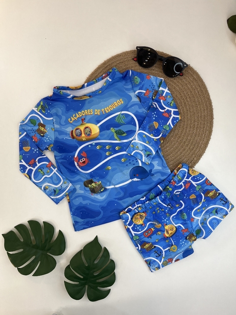 Conjunto Praia Infantil Menino Camiseta e Sunga com proteção UV Boca Grande Ref. 14647 - comprar online