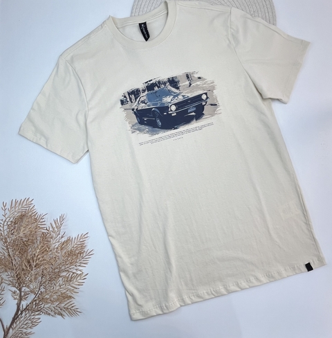 Camiseta Masculina Manga Curta Bege- Cia Gota Ref. 506556