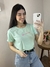 Blusa/T-shirt Feminina Manga Curta Azul Clarinho -Michele Collection Ref. 050