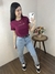 Blusa/T-shirt Feminina Manga Curta Bordo - Michele Collection Ref.012 na internet