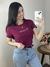 Blusa/T-shirt Feminina Manga Curta Bordo - Michele Collection Ref.012
