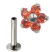 PIERCING HASTE 8MM COM FLOR ZIRCONIA ORANGE CENTRO LISO TITANIO