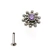 PIERCING HASTE 8MM MANDALA ZIRCONIA ROXA BOLINHAS JUNTAS TITANIO
