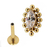 PIERCING HASTE 8MM NAVETE COM BOLINHA TITANIO PVD GOLD