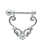 PIERCING HASTE 8MM MEIA ARGOLA RENDA INDIANA CRAVEJADA ZIRCONIA PRATA 925
