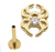 PIERCING HASTE 8MM ARANHA NO CENTRO ZIRCONIA CRISTAL TITANIO PVD GOLD