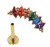 PIERCING HASTE 8MM CLUSTER NAVETE ZIRCONIA ARCO IRIS TITANIO PVD GOLD
