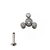 PIERCING HASTE 8MM COM 3 ZIRCONIAS REDONDAS CRISTAL TITANIO