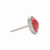 BRINCO REDONDO PEDRA VERMELHA NATURAL AÇO 316L - Jenny Piercing