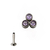 PIERCING HASTE 8MM COM 3 ZIRCONIA ROXA TITANIO