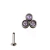 PIERCING HASTE 8MM COM 3 ZIRCONIA ROXA TITANIO