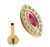 PIERCING HASTE 8MM NAVETE ROSA CRAVEJADO CRISTAL TITANIO PVD GOLD
