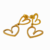 BRINCO DOIS CORAÇÕES VAZADO AÇO 316L PVD GOLD - comprar online