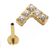 PIERCING HASTE 8MM V CRAVEJADO TITANIO PVD GOLD