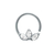 PIERCING ARGOLA TORÇÃO 8MM CRAVEJADA ZIRCONIA NAVETE FRONTAL PRATA 925