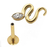 PIERCING HASTE 8MM COBRA LISA PEDRA NAVETE TITANIO PVD GOLD