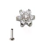PIERCING HASTE 8MM COM FLOR ZIRCONIA CRISTAL TITANIO