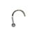 PIERCING NOSTRIL 8MM ESP 0,8MM PONTO DE LUZ ZIRCONIA CRAVEÇÃO INGLESA CRISTAL 1,9MM TITANIO