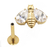 PIERCING HASTE 8MM ABELHA ASA ZIRCONIA TITANIO PVD GOLD