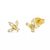 BRINCO MEIA FLOR OURO SEMIJOIA
