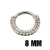 PIERCING ARGOLA SEGMENTADA 8MM DUPLA FRONTAL 2 FILEIRAS DE QUADRICULADA SPIKE TITANIO