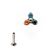PIERCING HASTE 8MM TRINITY ZIRCONIA COLORS LARANJA, VERDE , AZUL TITANIO