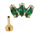 PIERCING HASTE 8MM 3 NAVETE VERDE TITANIO PVD GOLD