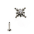 PIERCING HASTE 8MM ZIRCONIA CRISTAL COM 12 BOLINHA AO REDOR TITANIO