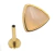 PIERCING HASTE 8MM TRIANGULO COM PEDRA NATURAL TOPAZIO ROSA TITANIO PVD GOLD