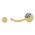 PIERCING UMBIGO 10MM PEDRA AZUL CELESTE 8MM/5MM AÇO 316L PVD GOLD - comprar online