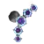 PIERCING HASTE 8MM CLUSTER 5 ZIRCONIAS REDONDA BOREAL AÇO 316L