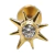PIERCING HASTE 8MM SOL CRAVEJADO AÇO 316L PVD GOLD