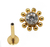 PIERCING HASTE 8MM FLOR COM BOLINHA TITANIO PVD GOLD