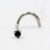 PIERCING NOSTRIL 8MM ESP 1MM PONTO DE LUZ ZIRCONIA 2,2MM BLACK TITANIO