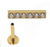 PIERCING HASTE 8MM BARRA CRAVEJADO CRISTAL TITANIO PVD GOLD