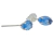 BRINCO DUPLA LISA COM PONTO DE LUZ AZUL AÇO 316L - Jenny Piercing