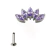 PIERCING HASTE 8MM CLUSTE COM 5 NAVETE ROXA TITANIO