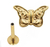 PIERCING HASTE 8MM BORBOLETA CHEIA TITANIO PVD GOLD