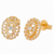 BRINCO OVAL CRAVEJADO ZIRC CENTRO SEMIJOIA OURO - comprar online