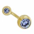 PIERCING UMBIGO 10MM PEDRA AZUL CELESTE 8MM/5MM AÇO 316L PVD GOLD na internet