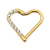 PIERCING ARGOLA SEGMENTADA CORAÇÃO 10MM ESP 1.2MM CRAVEJADA LATERAL DIREITO AÇO 316L PVD GOLD