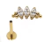 PIERCING HASTE 8MM CLUSTER NAVETE CRISTAL E BOLINHAS TITANIO PVD GOLD