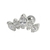 PIERCING HASTE 8MM EARCUFF 5 ZIRCÔNIA NAVETE PRATA 925