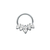 PIERCING ARGOLA TORÇÃO 8MM CRAVEJADA COM 5 ZIRCONIA NAVETE FRONTAL PRATA 925
