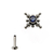 PIERCING HASTE 8MM ZIRCONIA AZUL COM 12 BOLINHA AO REDOR TITANIO