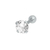 PIERCING HASTE 8MM PONTO DE LUZ ZIRCONIA REDONDA 5MM PRATA 925