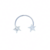 PIERCING FERRADURA ESTRELA CRAVEJADA PRATA 925