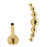 PIERCING HASTE 8MM CLUSTER DE BOLINHA LISA TITANIO PVD GOLD